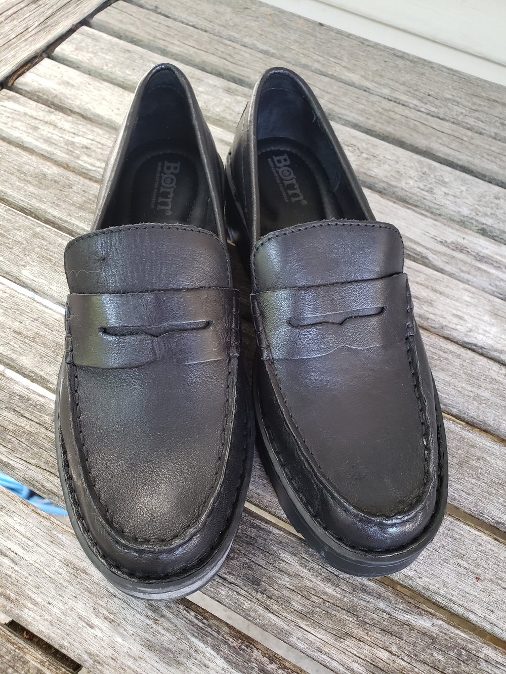Born Black Leather Penny Loafers for Women